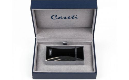 Caseti Chamonix  szivaröngyújtó kihajtható szivarvágóval - fekete/króm