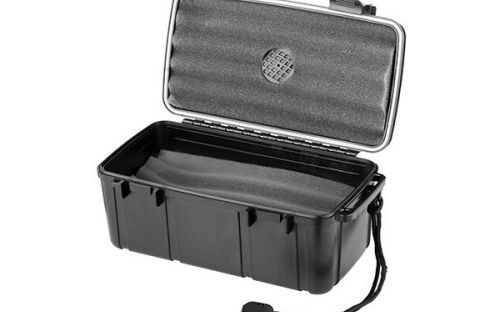 Utazó humidor -  20 szivarnak, párásítóval, fekete - Angelo
