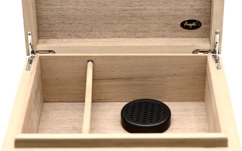 Humidor 30 szál szivar részére, spanyol cédrusfa szivartartó doboz, párásító és külső hygrometer - bordó, Angelo