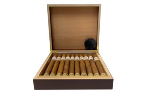 Humidor 20 szál szivar részére, cédrusfa szivardoboz, párásítóval - mahagóni, Angelo