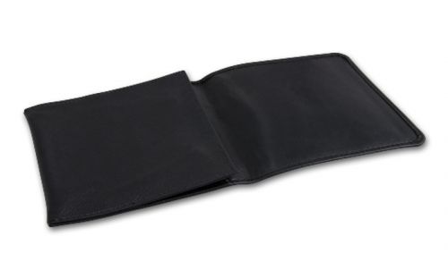 Pipadohány tartó - fekete bőr (12,5x8,5cm)