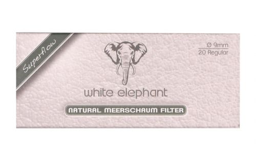Pipafilter natur tajtékkő (9mm) - 20db, White Elephant Superflow