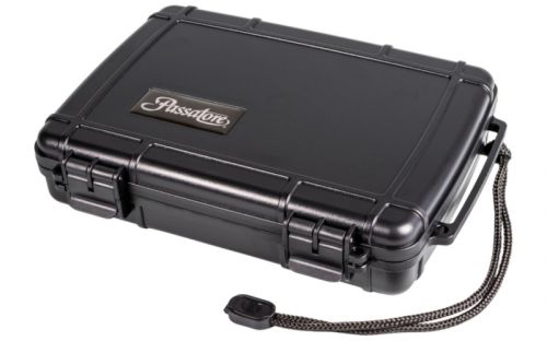 Passatore utazó humidor - 6 szál szivarhoz, akrill szivartartó doboz, cédrus belsővel, fekete (24x15cm)