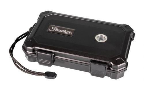 Passatore utazó humidor - 5 szál szivarhoz, akrill szivartartó doboz, fekete (23x15cm)