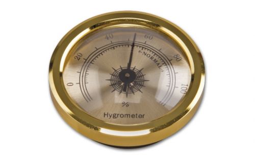 Humidor hygrométer - arany színű (4,5cm)