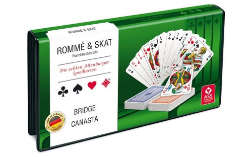 Francia kártya szett - Römi, Canasta, Bridge és Skat egy tokban