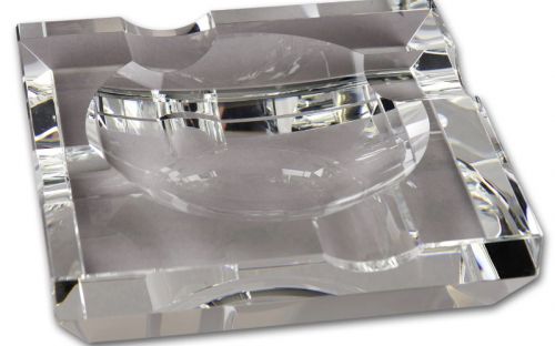 Szivar hamutartó - kristályüveg, négyzet (15x15cm)