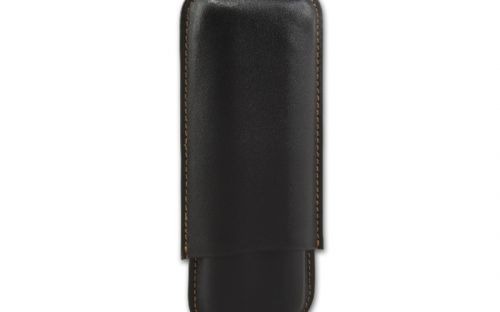 Szivartok - 2 szivar részére, fekete bőr (17x7,5cm)