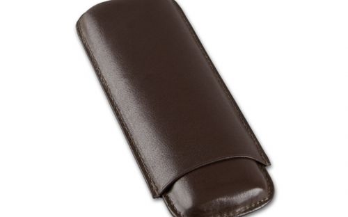 Szivartok - 2 szivar részére, barna bőr (20x7,5cm)