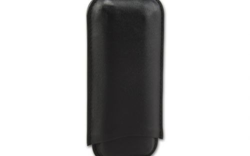 Szivartok - 2 szivar részére, fekete bőr (14,5x7cm)
