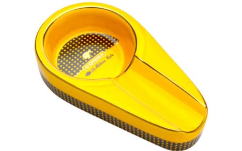 Szivar hamutartó 1 szivarnak - sárga kerámia, ovális