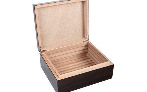 Achenty! Exkluzív-Luxus humidor 50 szál szivar részére, spanyol cédrusfa, párásító, hygrometer - dióbarna