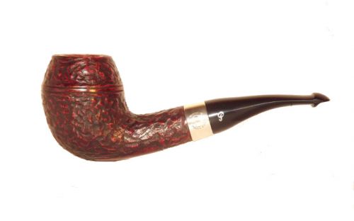 Peterson pipa Sherlock Holmes Deerstalker P-lip Rustic Bent Rhodesian