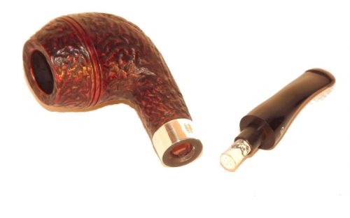 Peterson pipa Sherlock Holmes Deerstalker P-lip Rustic Bent Rhodesian