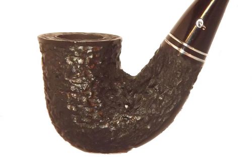 Peterson pipa Killarney 05 Black Rustic P-lip Bent Dublin