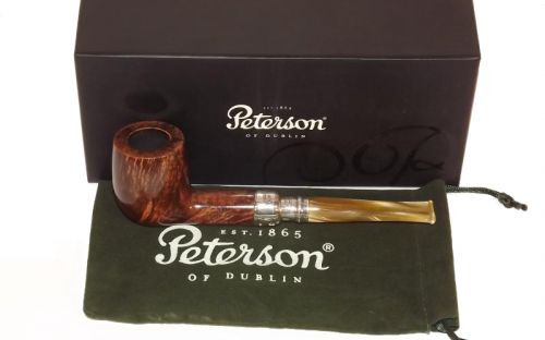 Peterson pipa Spigot Silver 106 Flame Grain F-lip