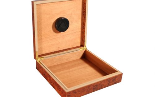 Humidor 20 szál szivar részére - spanyol cédrusfa szivar tároló doboz, párásítóval - bruyere-mintás