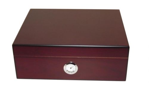 Humidor 40 szál szivar részére, cédrusfa, párásítóval, külső hygrométerrel - mahagóni