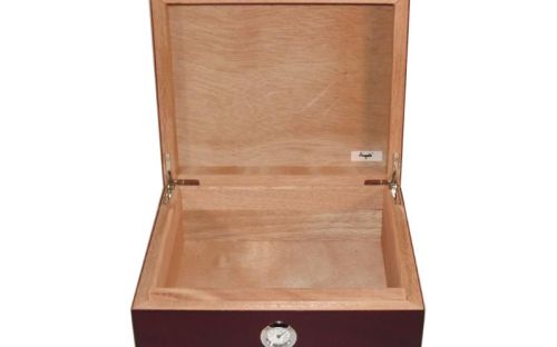 Humidor 40 szál szivar részére, cédrusfa, párásítóval, külső hygrométerrel - mahagóni