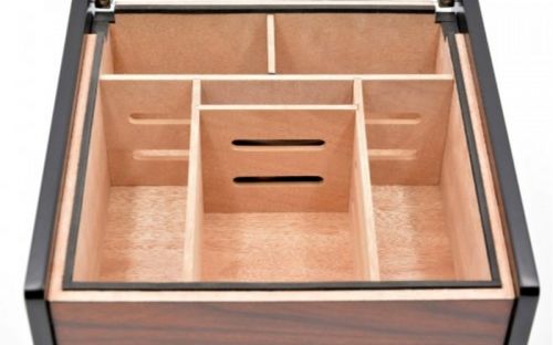 Hermoso humidor 80-100 szálas szivardoboz, cédrusfa szivartartó doboz, üvegtető, párásító - mahagóni borítással