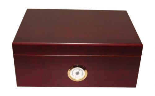 Humidor 50 szál szivar részére, cédrusfa szivar doboz, párásítóval, hygrométerrel - mahagóni, Angelo