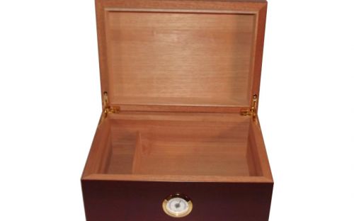 Humidor 50 szál szivar részére, cédrusfa szivar doboz, párásítóval, hygrométerrel - mahagóni, Angelo