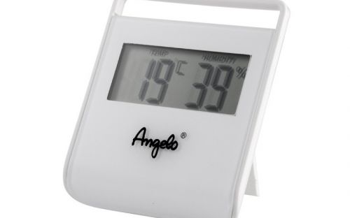 Szivar tartó dobozba digitális thermo-hygrométer - páratartalom és hőmérséklet mérő, fehér, Angelo (7x6cm)