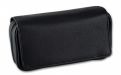 Pipatáska 2 pipának - fekete bőr (18,5x6x9,5cm)