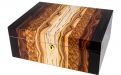 Humidor 50 szál szivar részére, lakkozott spanyol cédrusfa szivartartó doboz, kulccsal zárható, párásító, hygrometer - Passatore