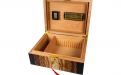 Humidor 50 szál szivar részére, lakkozott spanyol cédrusfa szivartartó doboz, kulccsal zárható, párásító, hygrometer - Passatore