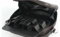 Pipatáska 8 pipának - fekete bőr, vállpánttal (22,5x21,5x7cm)