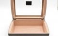 Humidor 40 szál szivarnak, cédrusfa szivar doboz, üvegtető, párásítóval, digitális higrométerrel - fekete