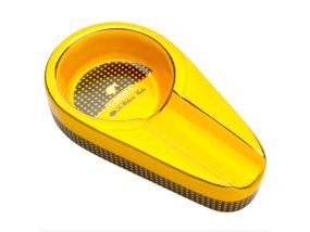 Szivar hamutartó 1 szivarnak - sárga kerámia, ovális