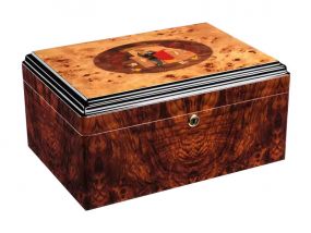 Luxus Humidor 60-80 szál szivar részére, Habana spanyol cédrusfa szivar doboz, párásítóval, hygrométerrel