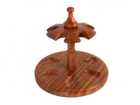 Szezámfa pipatartó 6 pipa részére - kerek, 20cm