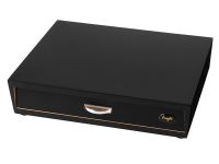 Humidor 30 szál szivarnak, fiókos cédrusfa szivar tároló doboz, párásítóval, hygrométerrel - fekete, Angelo