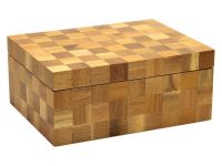 Humidor 50 szál szivar részére, spanyol cédrusfa szivar doboz, párásító, hygrométer - kockás