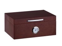 Humidor 50 szivar részére, cédrusfa szivar doboz, kristályos párásítóval, hygrométerrel - barna