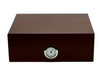Humidor 30 szál szivar részére, spanyol cédrusfa szivartartó doboz, párásító és külső hygrometer - bordó, Angelo