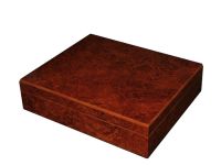 Humidor 25 szál szivarnak, gyökérmintás barna színű, párásítóval