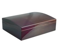 Humidor 40 szál szivar részére, ívelt szivartartó doboz, párásítóval - barna, Achenty!