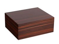 Humidor 40 szál szivar részére, spanyol cédrusfa, párásító, hygrometer - Ébenfa, Achenty!