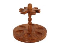 Szezámfa pipatartó 6 pipa részére - kerek, 17cm