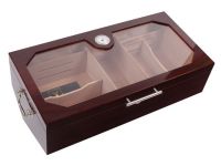 Gasztro humidor 200 szál szivarnak, szivartartó doboz, spanyol cédrusfa, üvegtető, párásító és hygrométer - cseresznye, Achenty!