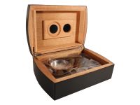 Humidor 30 szivar részére, spanyol cédrusfa szivar tároló doboz, carbon-bevonat, hygrométer, párásító + AJÁNDÉK szett!